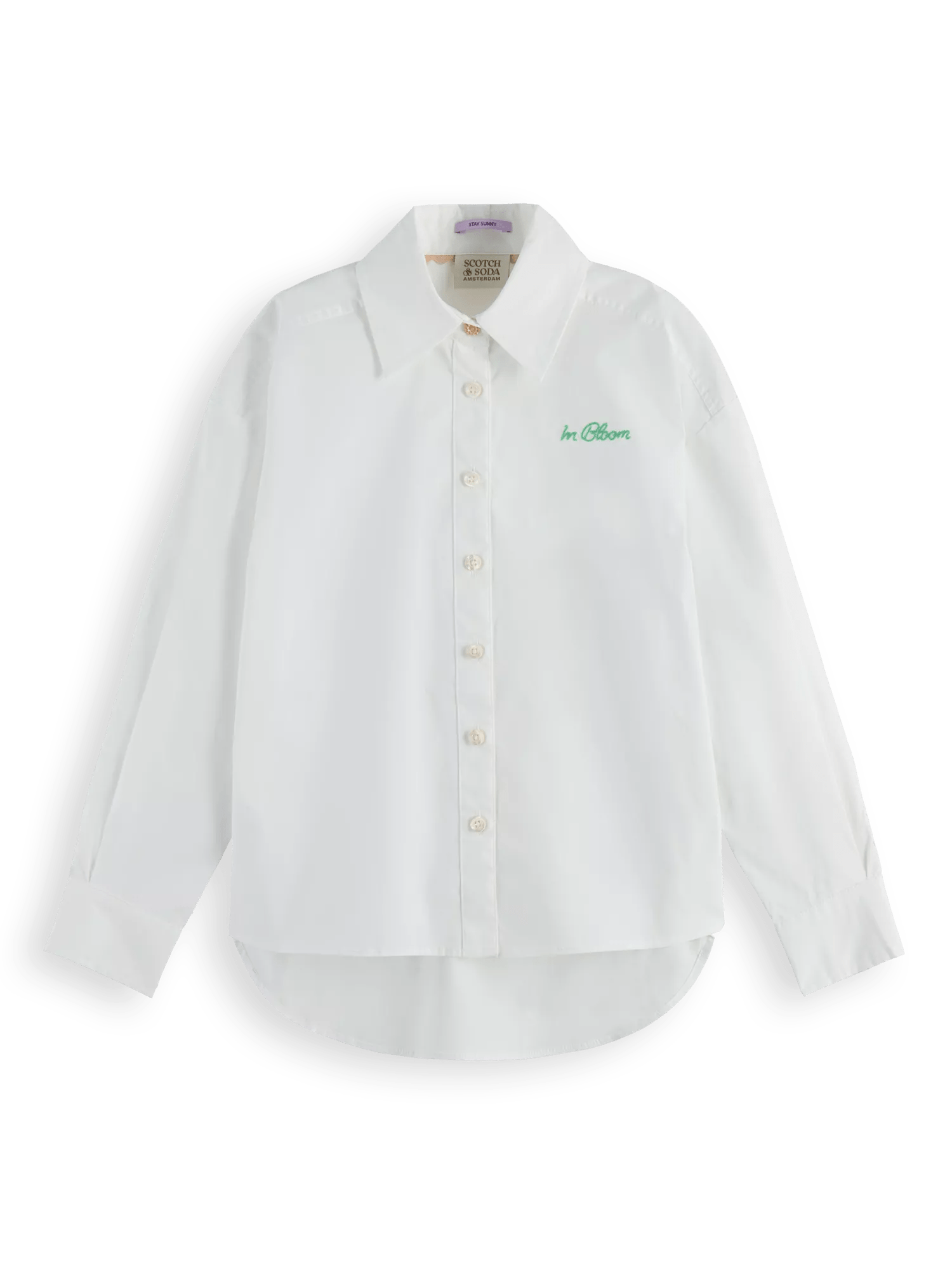 Scotch & Soda Embroidered oversized organic cotton shirt FNT