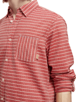 Scotch & Soda Regular fit striped sleeve-adjustment shirt MDL-DTL1