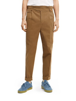 Scotch & Soda Cotton pleated pant with waist detail NHD-CRP