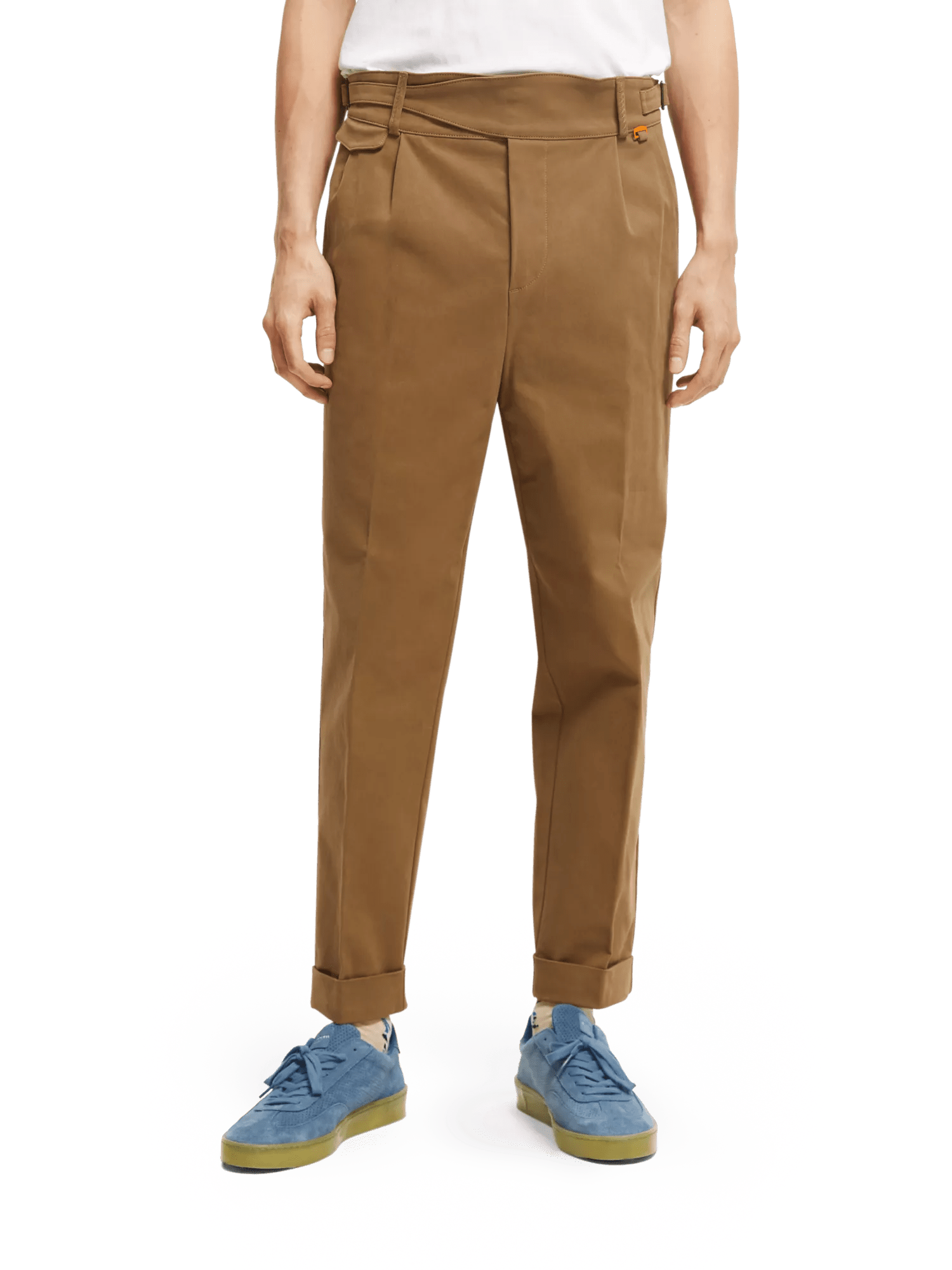 Scotch & Soda Cotton pleated pant with waist detail NHD-CRP