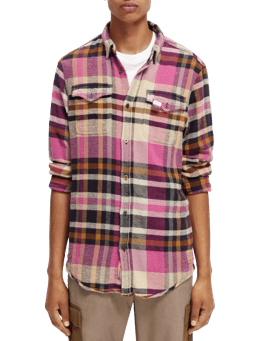 Scotch & Soda Regular-Fit checked brushed flannel shirt NHD-CRP