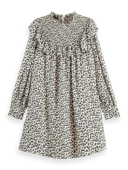 Scotch & Soda Frilled long sleeved dress with smocked collar NHD-CRP