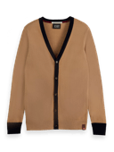 Scotch & Soda Wool-blended contrast-trimmed cardigan NHD-CRP