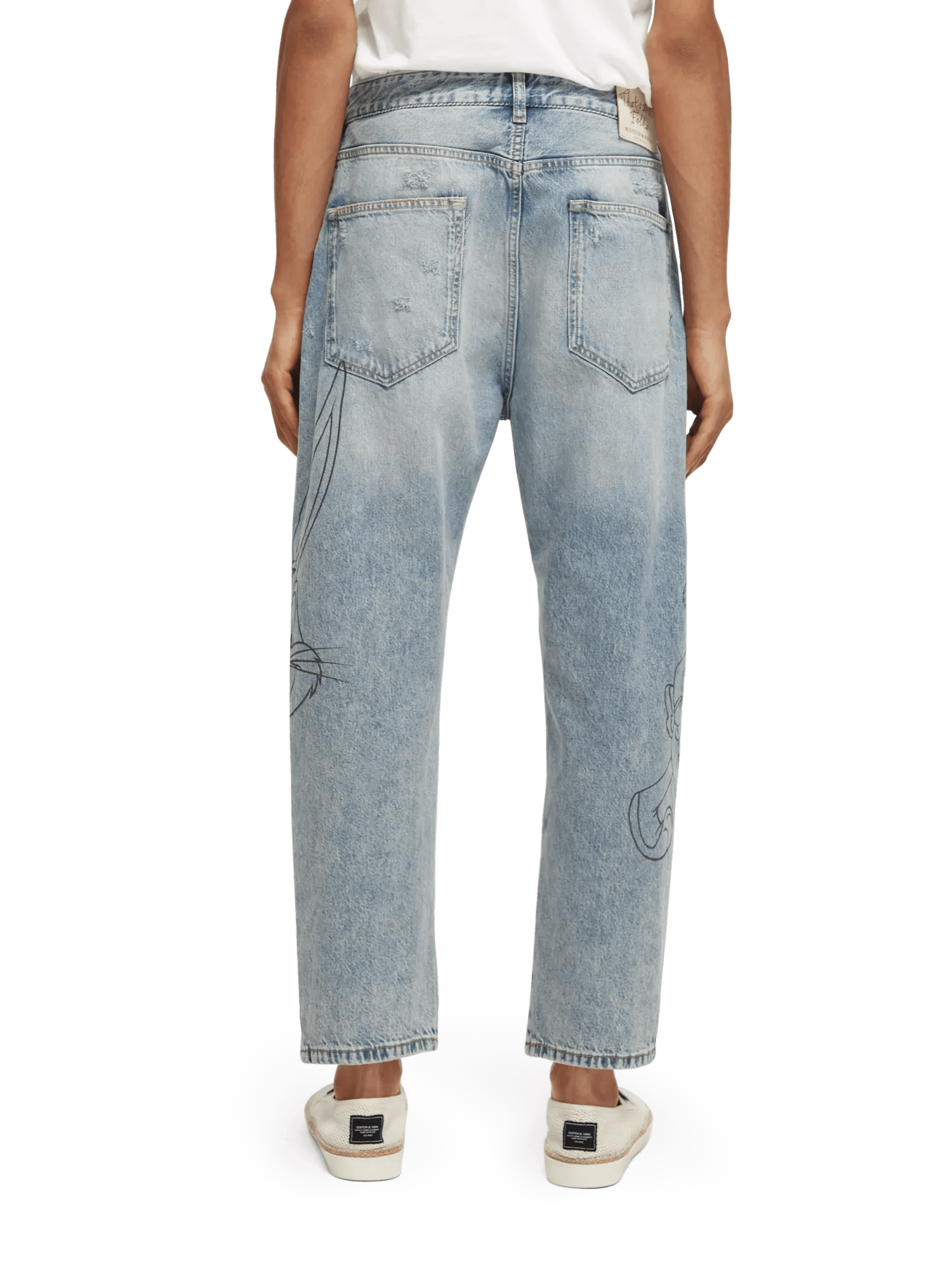 Scotch & Soda Bugs Bunny- The Spirit unisex relaxed jean -That's All Folks NHD-BCK